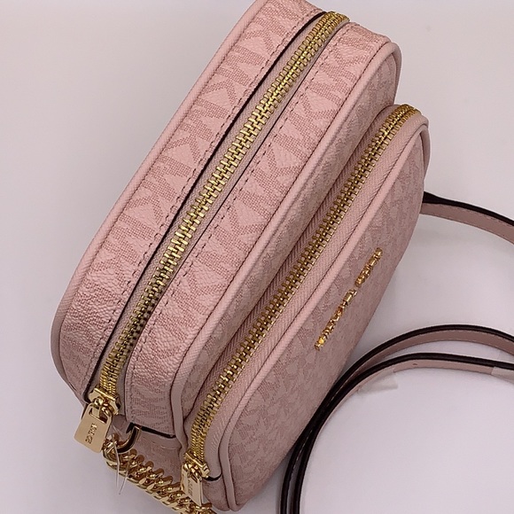 MICHAEL KORS Jet Set Travel Medium Logo Crossbody Bag DARK POWDER BLUSH COLOR - Picture 12 of 16